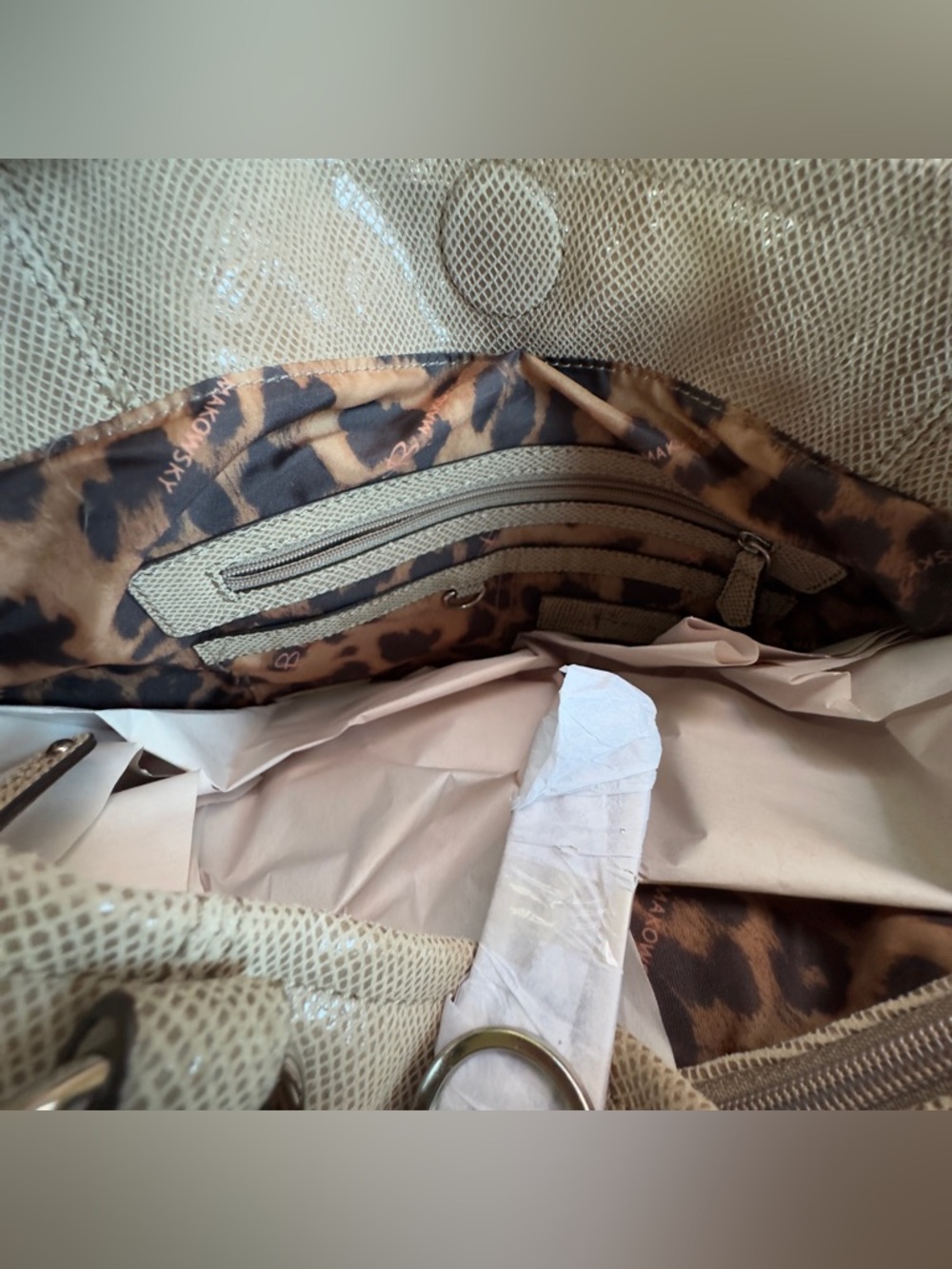 B. Makowsky Snakeskin Women’s Leather Shoulder Bag NWT - Picture 8 of 8